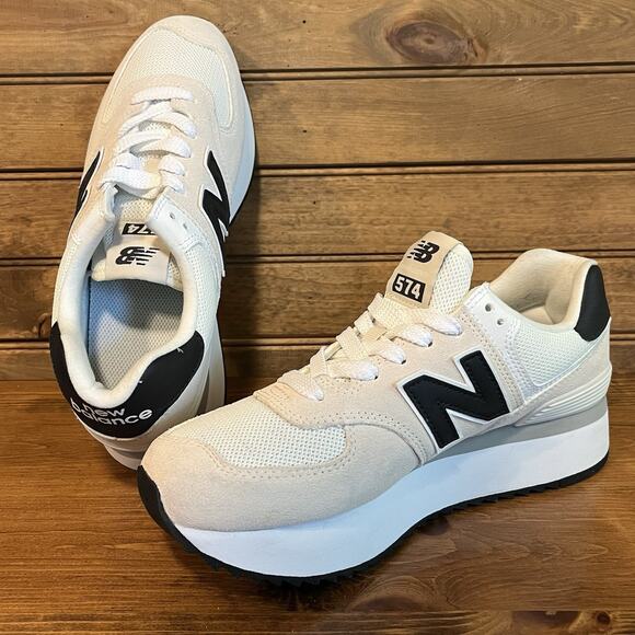New Balance Shoes - New Balance 574 Linen And Sea Salt Tennis Shoes Suede Mesh Women’s Size 9.5